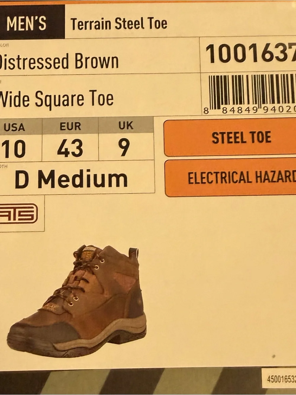 Ariat Brown and Black Steel Toe Work Boots